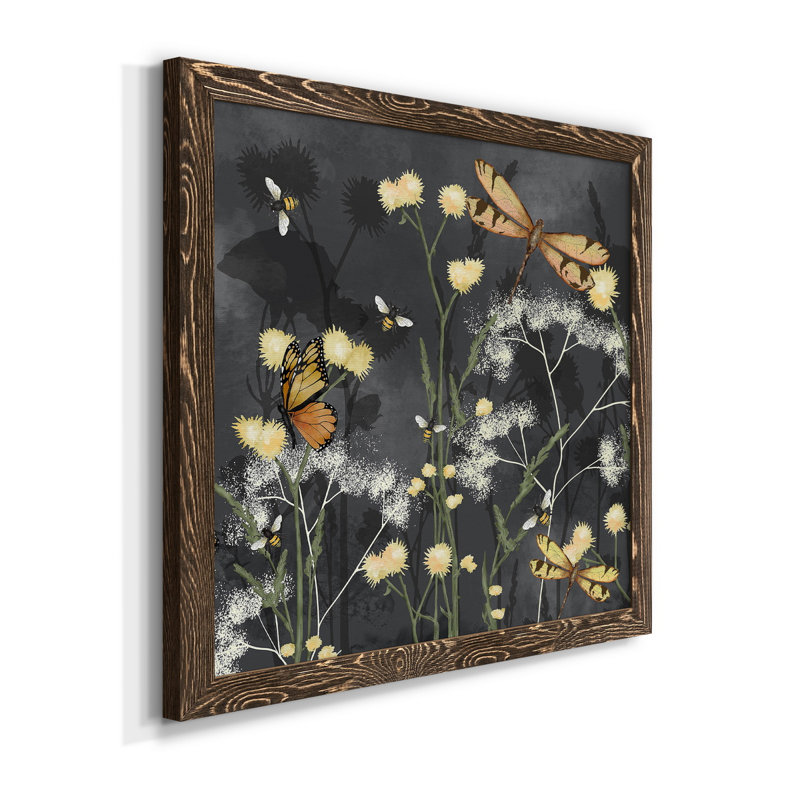Toile encadrée Garden Magic I-Premium - prête à être accrochée, H 31,5 po x l 31,5 po x P 1,5 po, Encadré de bois de noyer