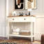 Console de style campagnard avec 2 tiroirs et tablette de rangement inférieure pour le vestibule, table d'appoint rustique avec tiroir de rangement et tablette pour le salon, le couloir
