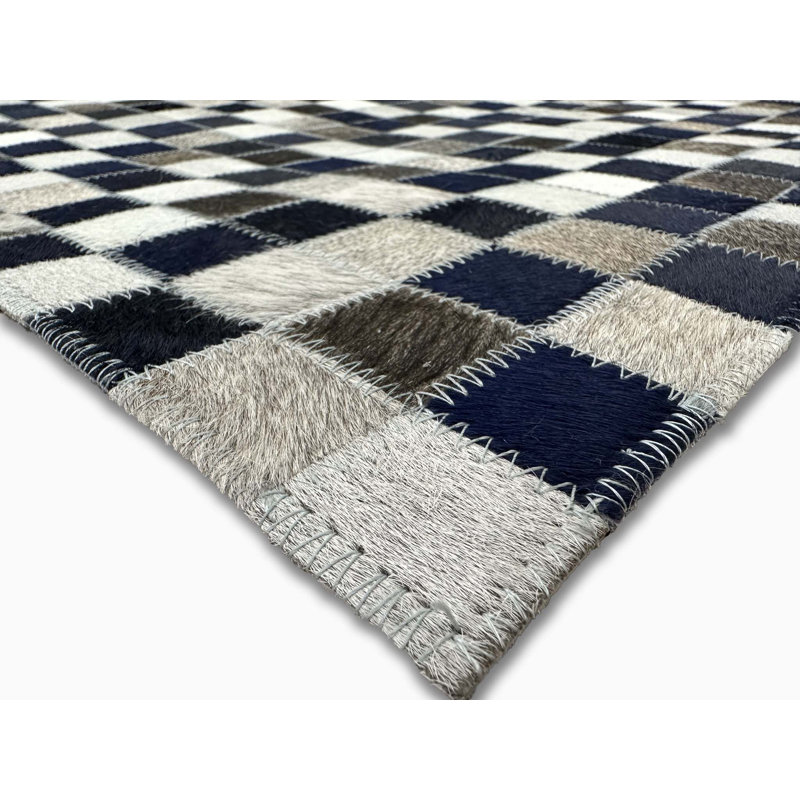 Tapis en cuir de vache Juwairia, Rectangle 5 pi x 7 pi