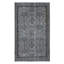 3.7x6 Ft Handmade Modern Flower Design Turkish Rug in Grey Tones, Low Pile Small Carpet