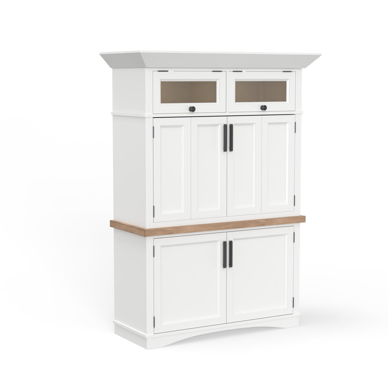 Antowne Solid Wood Top Writing Desk with Power Outlet, White/Beige