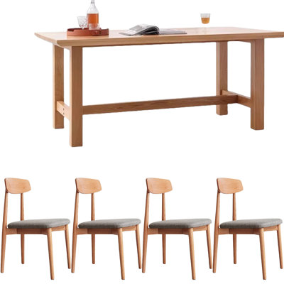 Ensemble de salle à manger en chêne minimaliste