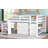 Low Study Full Loft Bed with Cabinet ,Shelves and Rolling Portable Desk ,Multiple Functions Bed