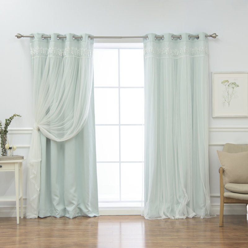 Loar Room Darkening Thermal Curtain Panels, Mint, 52" W x 96" L