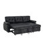 Canapé-lit d'angle convertible en forme de L de 88,5 pouces avec méridienne de rangement et accoudoirs rembourrés doux et moelleux.-1403767285
