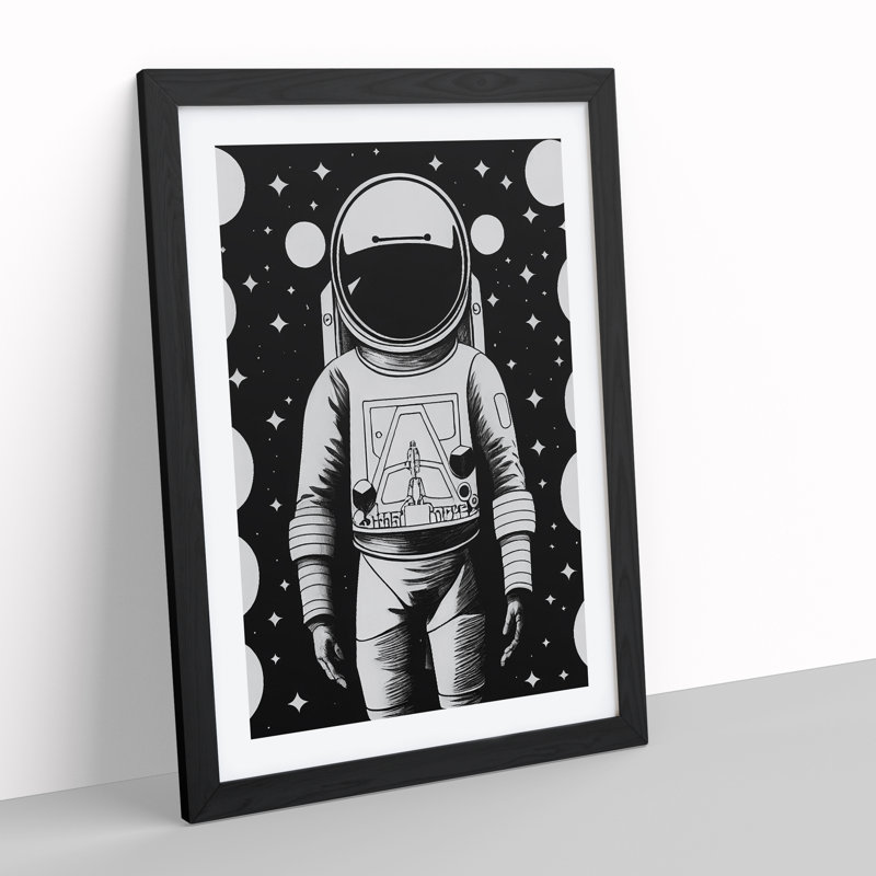 Monochrome Astronaut No.3 - Framed Print, Black, 34cm H x 25cm W