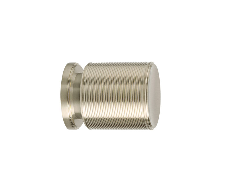 Monaco Cylindrical Knob, 0.75" H x 0.74" W x 0.74" D, Brush Brass/Black