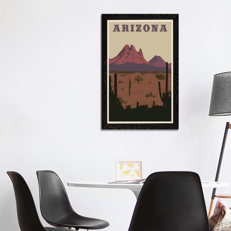 Arizona - Print on Canvas, 152.5 cm H x 101.5 cm W, Black Framed