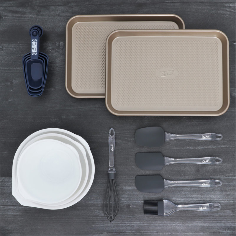 Glad 14 Piece Non-Stick Cookie Kit Small in Grey and White