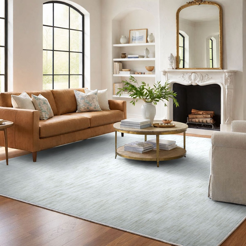 Moor Tonal Textured Modern Plush, Cream Alabaster Washable Area Rug – Coda Collection , Rectangle 5'3" x 7'3", Beige
