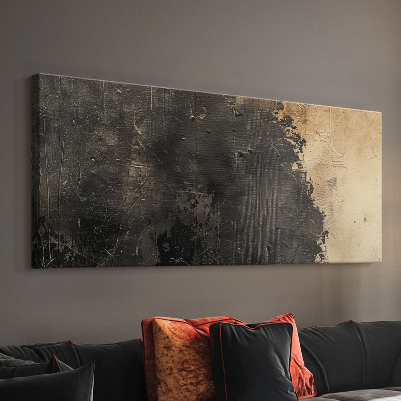 Abstrait, série CCLII, toile tendue avec châssis, prête à être accrochée, H 12 po x l 30 po