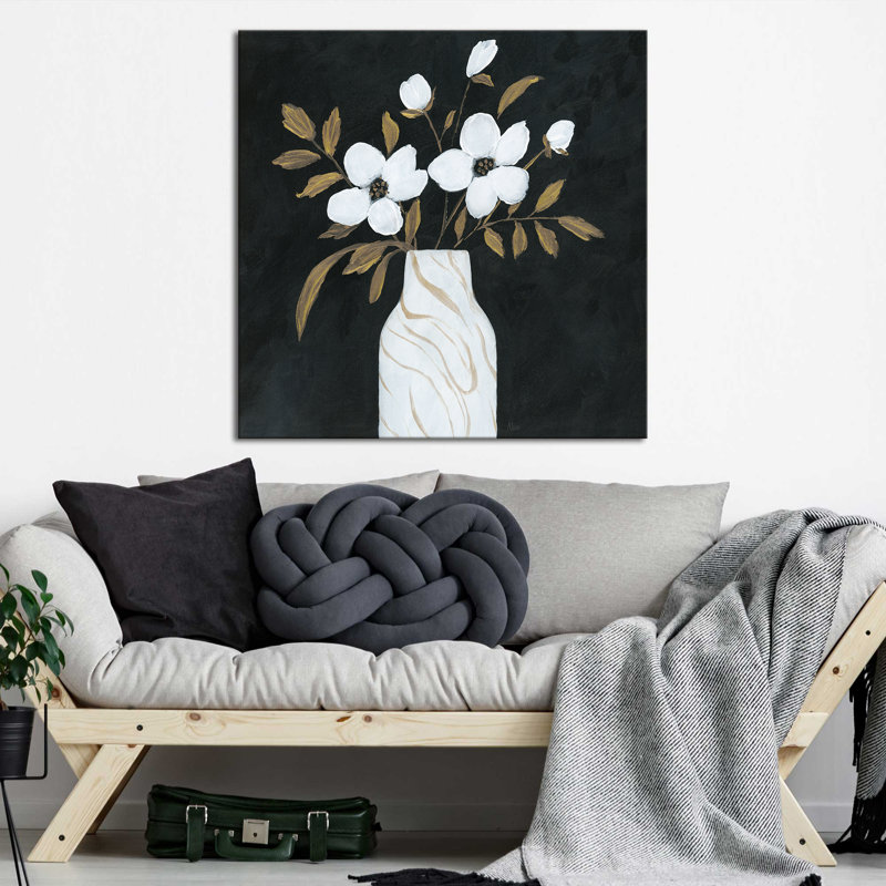 "Silhouette Bouquet I" par Nan, reproduction sur toile, H 18 po x l 18 po x P 1 po