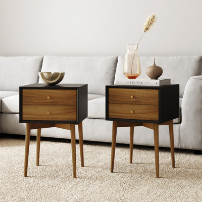 Table de chevet en bois avec rangement