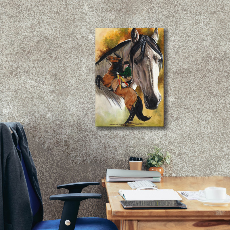 Lusitanien sur toile par Barbara Keith, H 26 po x l 18 po x P 0,75 po