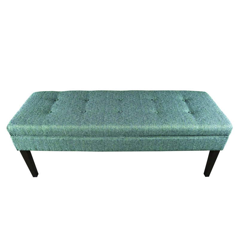 Amora Polyester Blend Upholstered Bench, Teal