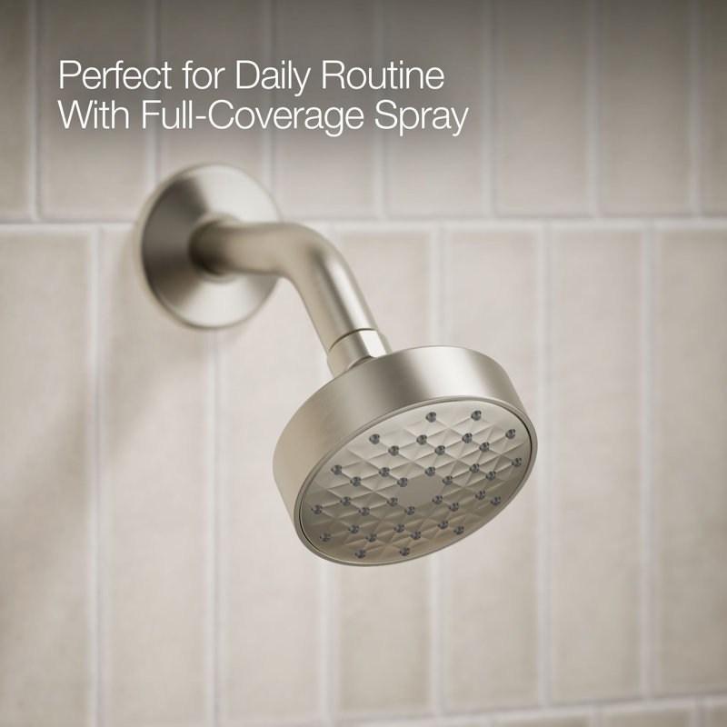 Garniture de baignoire et de douche Kohler Pitch Rite-Temp avec pomme de douche à fonction unique économisant l'eau 1,75 GPM, réglage de jet simple