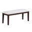 Table de salle à manger contemporaine 6 pièces avec table rectangulaire en noyer avec rangement de tiroir, chaises et banc dans le style: tiroir, assorti