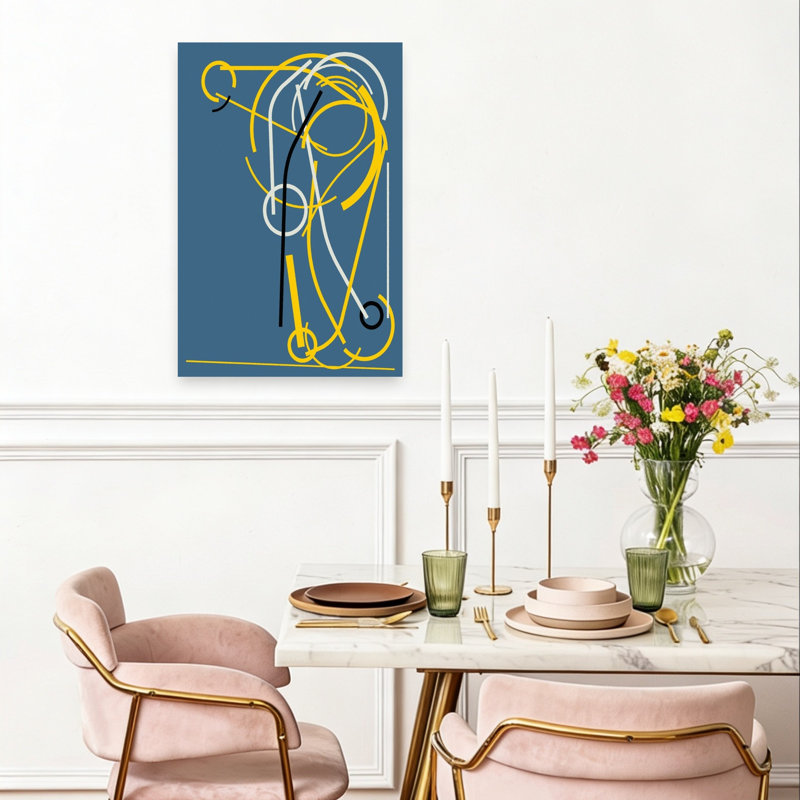 Flowing Geometric Lines Abstract Contemporary Geometric Horse Wall Art Print, 24" H x 16" W