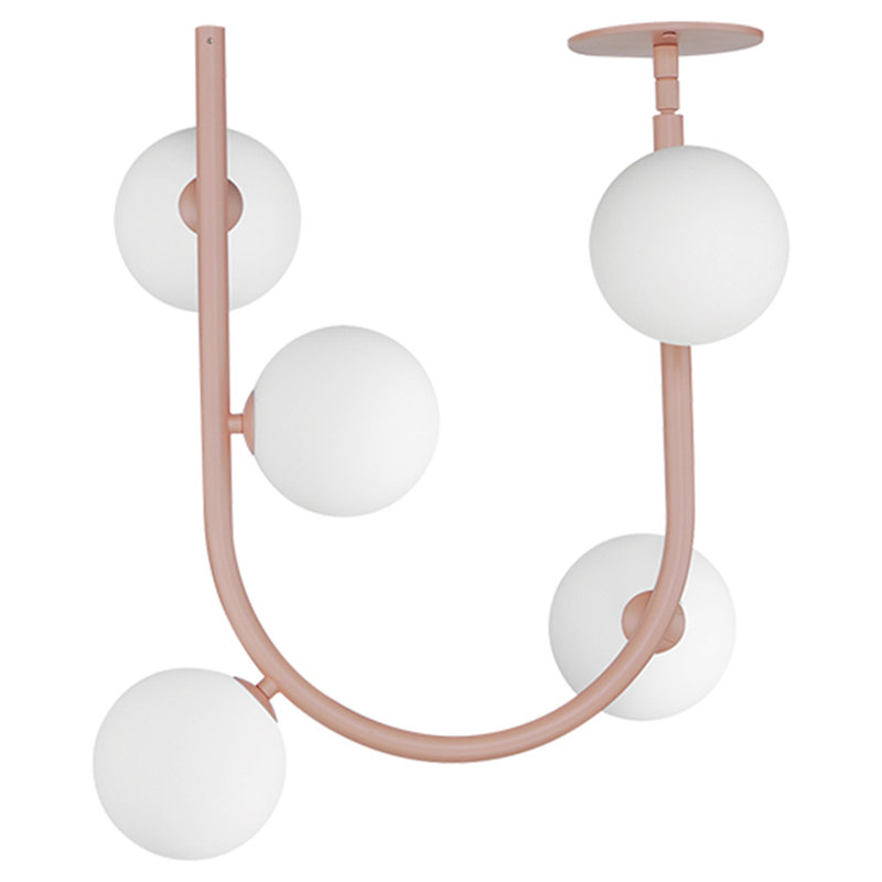 Contour MTO 5 - Light LED Semi Flush Mount, Palazzo Pink