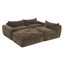 Canapé de 116 po entièrement compressé avec mousse à haute densité, dossier et coussin de siège intégrés, bordure décorative, conception sans pattes, aucun assemblage requis