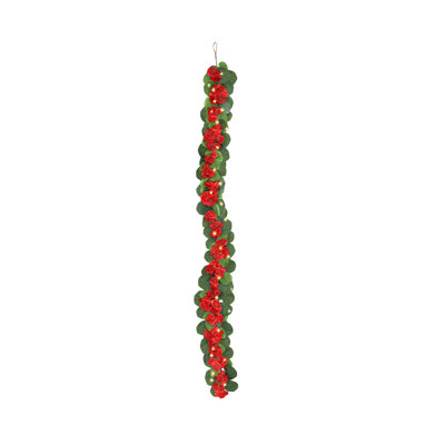 Christmas Garlands Christmas Simulation Flower Crabapple 180cm With Light for Mantle Fireplace Party Wedding