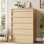 Commode arquée 5 tiroirs en bois avec profil incurvé, commode de rangement moderne