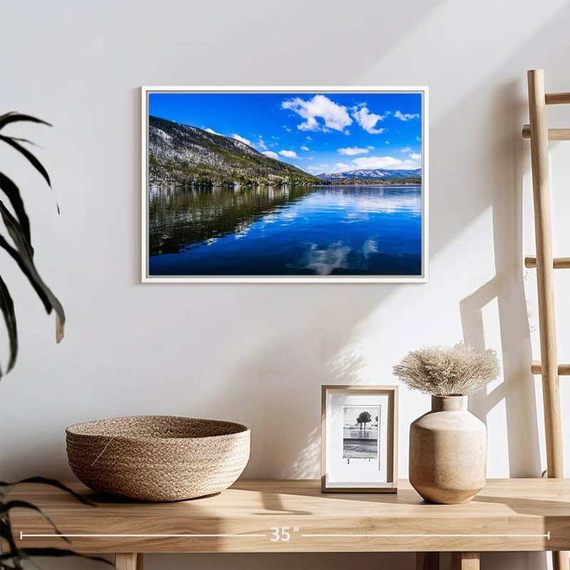 Grand Lake Colorado, 19 po x 13 po, Cadre flottant blanc
