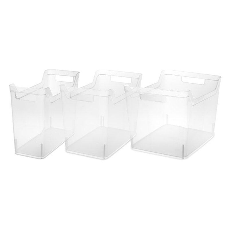 Sterilite Wide Shelf Home Office Storage Organizing Plastic Bin, Clear, Medium, 6-Pack