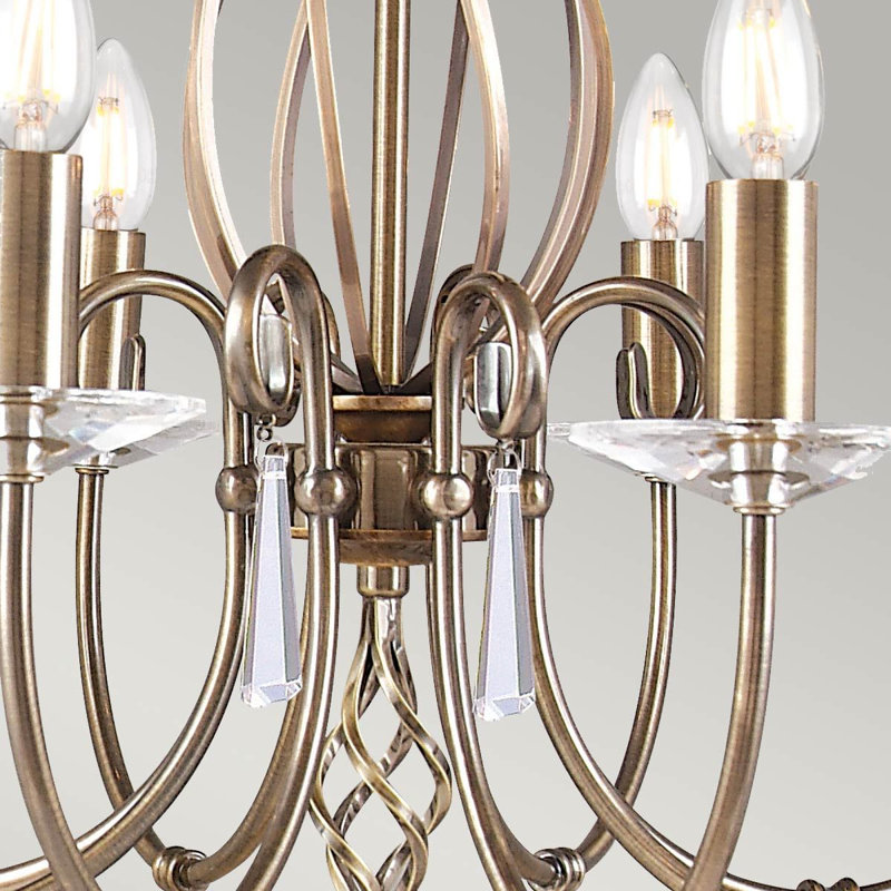 Vosburgh 8 - Light Candle Style Chandelier, Aged Brass