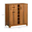 Armoire à vin rétro pour 6 bouteilles par tiroir et porte-verres, buffet brun avec tiroir