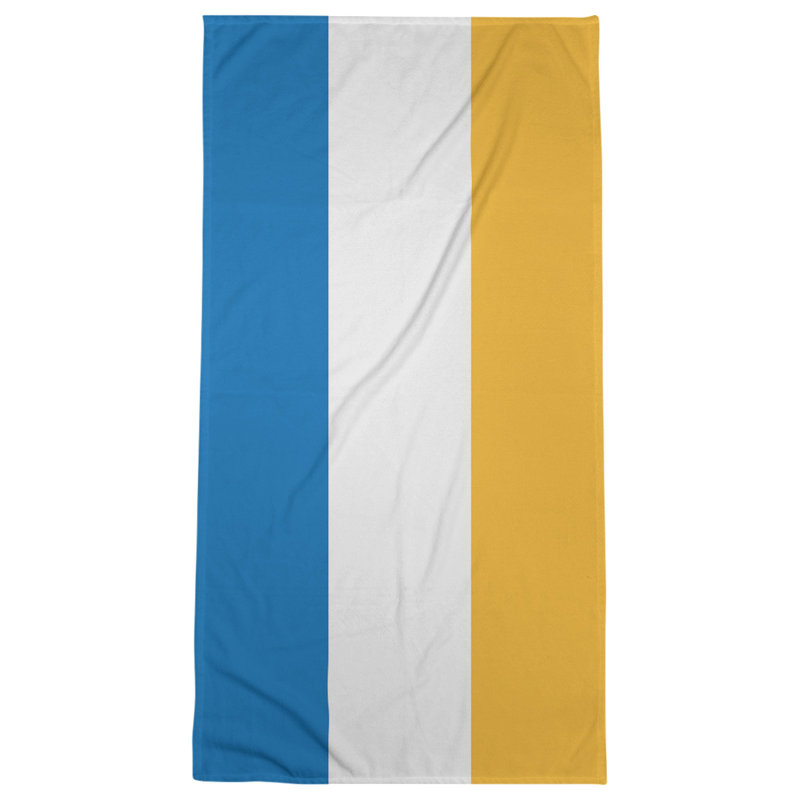 Cotton Blend Lightweight Bath Towel, Royal Blue/White/Golden Yellow