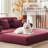 78.7" King Size Convertible Sleeper Sofa Bed With 3 Pillows,Retro Chenille Folding Mattress Couch, High Resilience Memory Foam Mattress Sofa Removable And Washable, Suitable For Small Space In Living Room, No Assembly Required-1592182298
