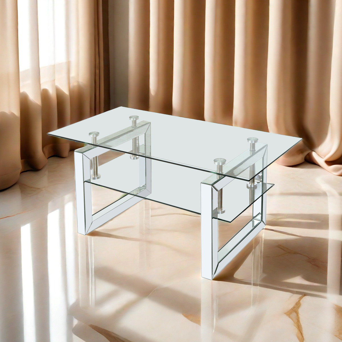 Mercer41 Transparent Tempered Glass Coffee Table Wayfair