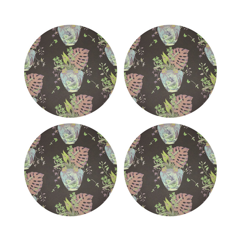 Monkey Small Jungle Pebble 16" Vinyl Placemat, Chocolate