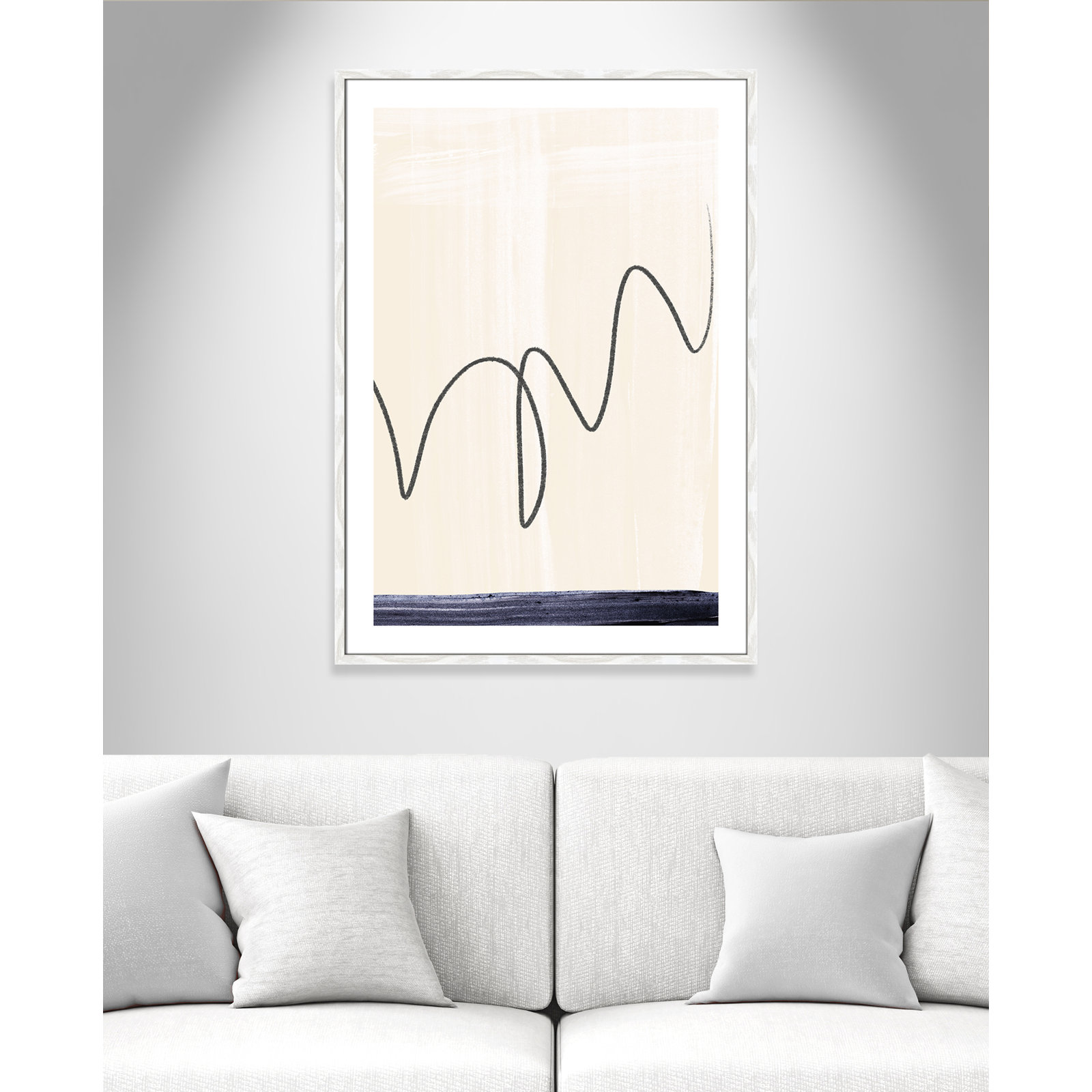 Tigerlily "Departured II" Painting, 41.5" H x 29.5" W x 0.75" D, White Framed Paper