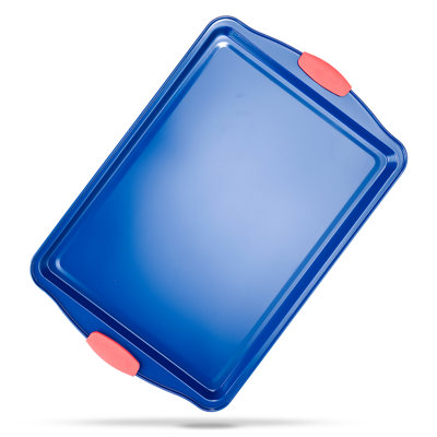 Grande plaque à biscuits antiadhésive NutriChef avec poignées en silicone rouge, compatible avec les modèles: NCSBSBL10, NCSBSBL8, NCSBSBL6, NCSBSBL3