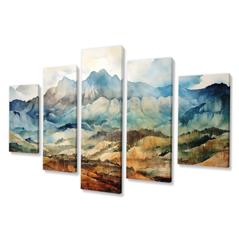 Majestic Indianian Peaks I - Indonésie, art mural multipanel pour le salon