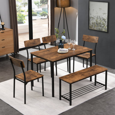 Addelynne 6 - Person Patio Dining Set with Rectangular Table
