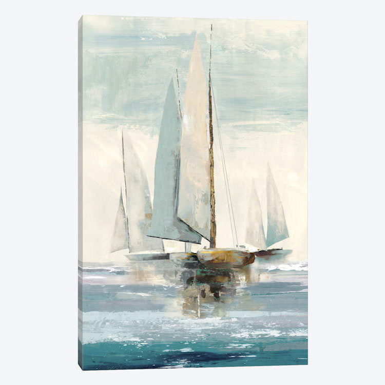 « quiet bateau i », reproduction sur toile, H 24 po x l 16 po x P 1 po, Papier d'art encadré noir, Blanc