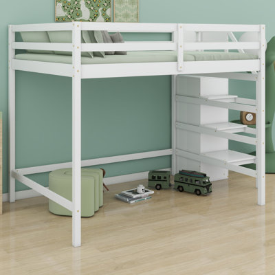 Stylish Loft Bed with Integrated Wardrobe & Staircase