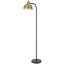 Lampe sur pied, dôme de style rétro, noir industriel et laiton antique