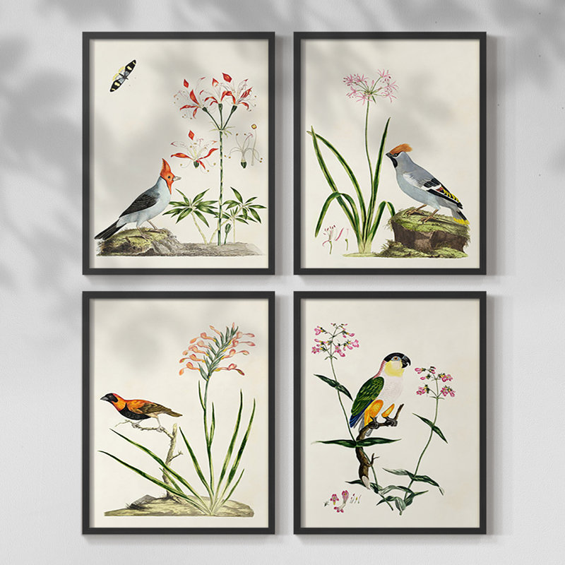 Avant Mod I Framed Print - Set of 4, Walnut, 10" H x 32" W