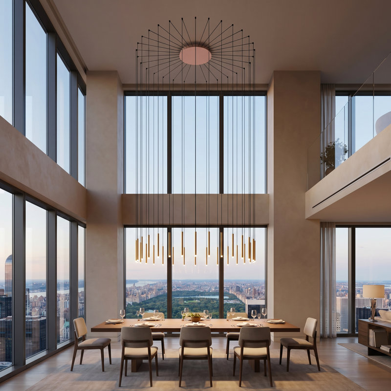 30 - Light Matte Gold LED Cluster Pendant