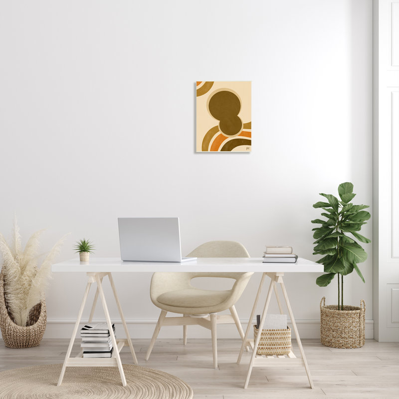 Art texturé à la giclée encadrée, rétro et abstraite, H 19 po x l 13 po, Plaque murale