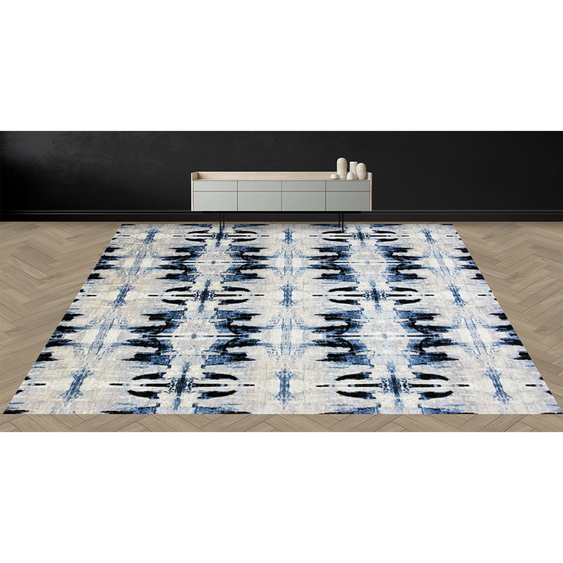 GRWHJM305SIBL Wool Ikat Area Rug, Rectangle 8' x 10'