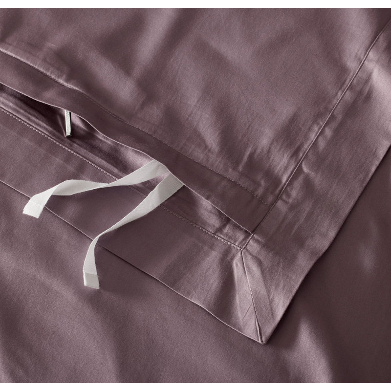 Signature Hemmed Duvet Set, Plum, Full Duvet Cover + 2 Standard Shams