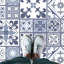 Walls Lisbon Blue Tiles Melange Floor Sticker - 120cm x 60 cm