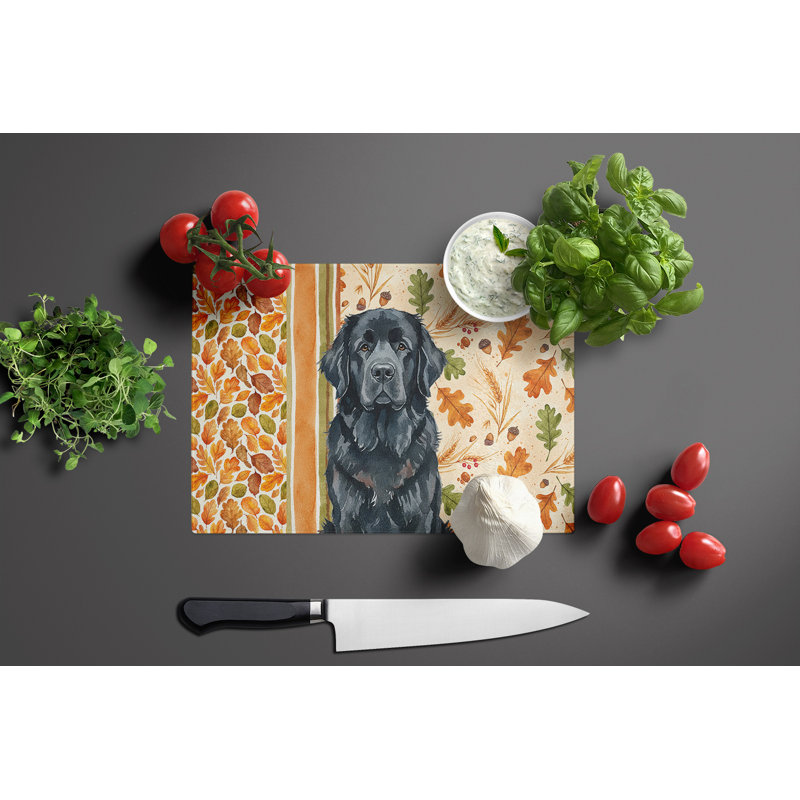Planche à découper en verre noir Terre-Neuve Heirloom Fall