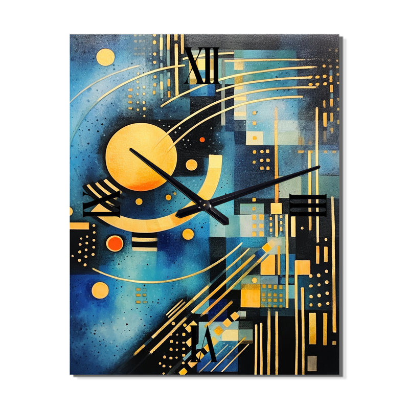 Horloge murale bleue Blue Ethereal Symmetry IV - Abstract Shapes, Très grand
