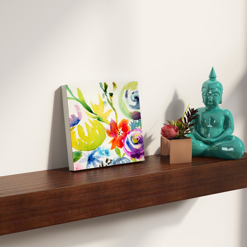 «Summer Spectrum II», peinture sur toile, Toile tendue, H 12 po x l 12 po x P 1,25 po